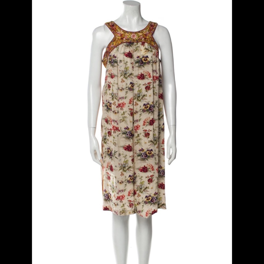 Stunning Vintage Jean Paul Gaultier Embroidered Silk Shift Dress